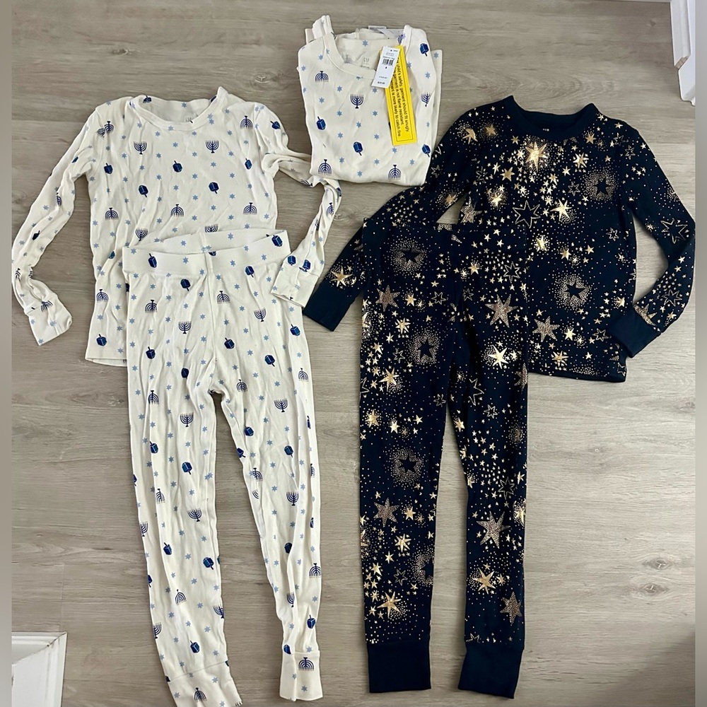 THREE (3) GAP 100% Organic Cotton PJ Sets, Size 8, one with tags still attached